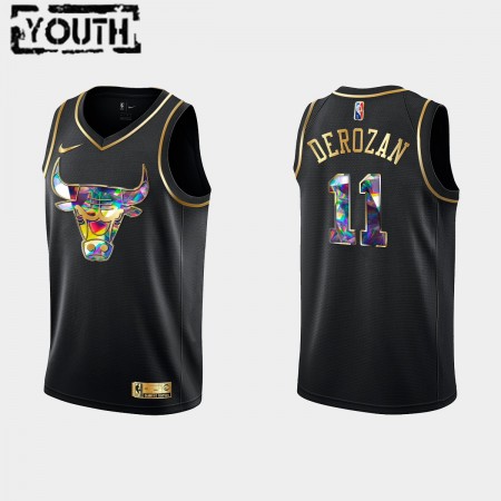Kinder NBA Chicago Bulls Trikot DeMar DeRozan 11 Nike 2021-2022 Schwarz Golden Edition 75th Anniversary Diamond Swingman